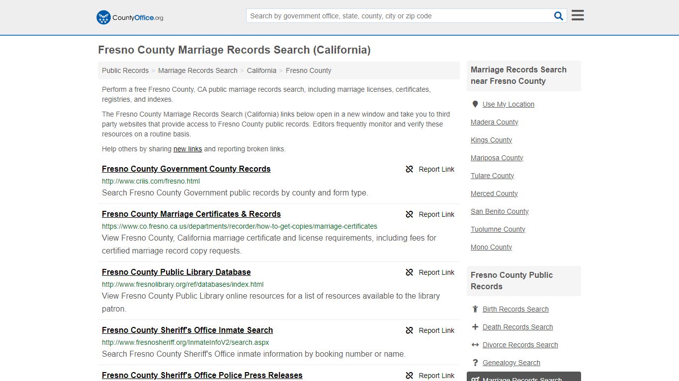 Fresno County Marriage Records Search (California)